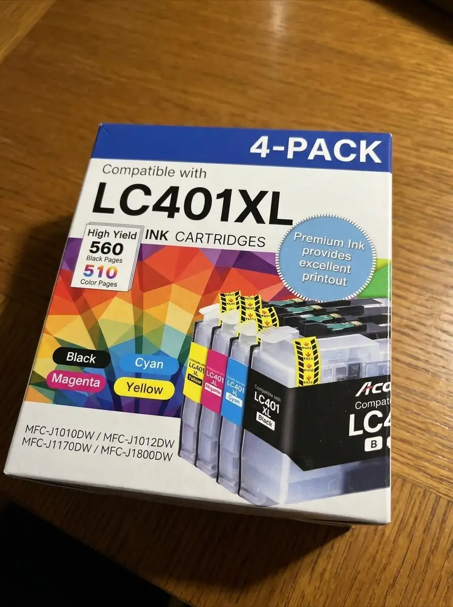 Acaves Brother LC401XL Compatible Ink Cartridges 4-Pack High Yield for MFC-J1010DW MFC-J1170DW