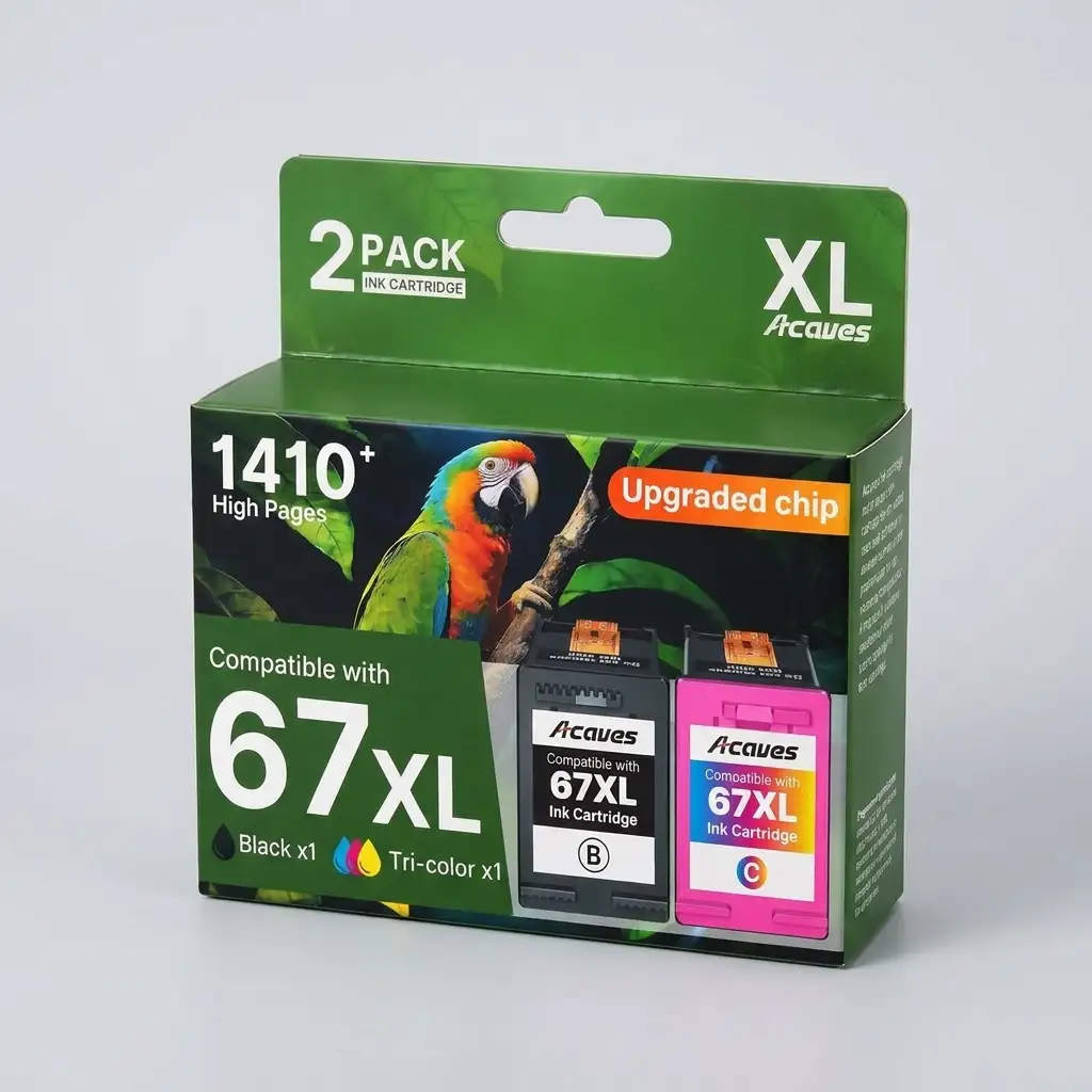 Acaves HP 67XL Compatible Ink Cartridges for DeskJet 2855e 4255e Envy 6055e 6455e