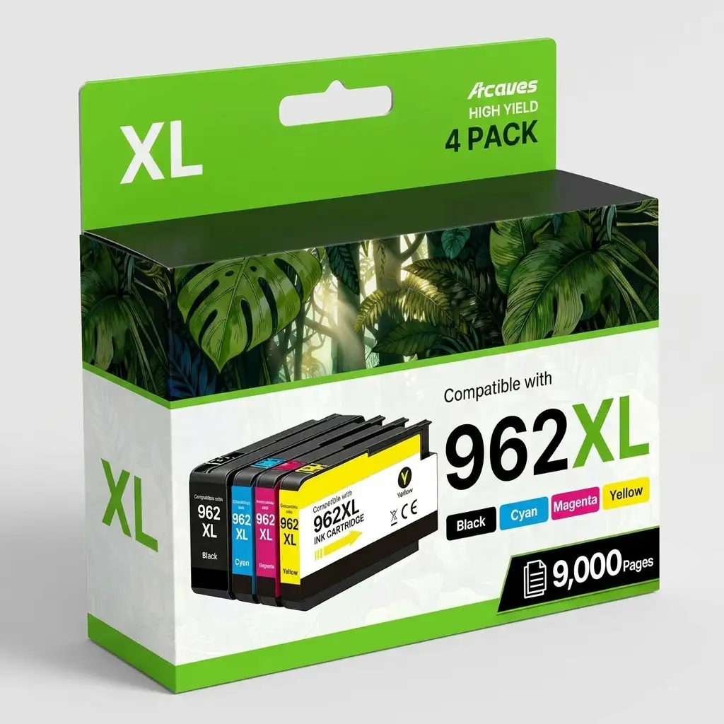 Acaves HP 962XL Compatible Ink Cartridges 4-Pack for OfficeJet Pro 9010 9015 9020 9025